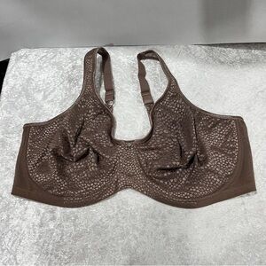 Breezies Underwire Diamond Shimmer Unlined Support Bra Brown Size 48DDD